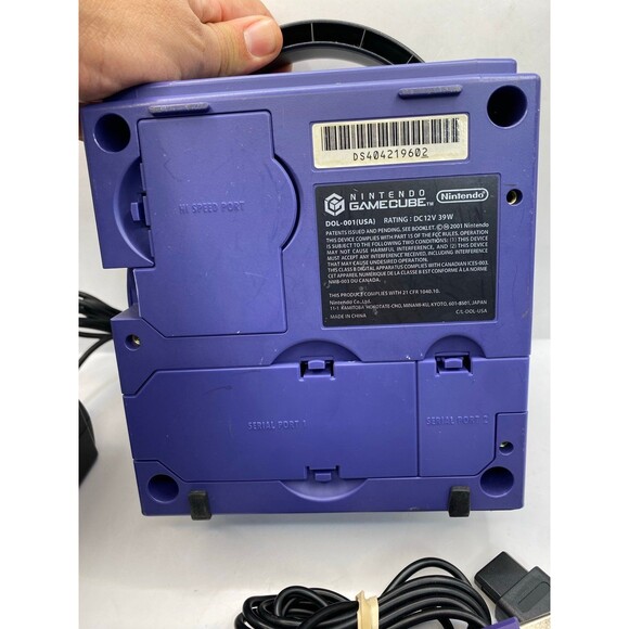 Nintendo GameCube Console Indigo Purple DOL-001 W Controller +Wires - Picture 3 of 5